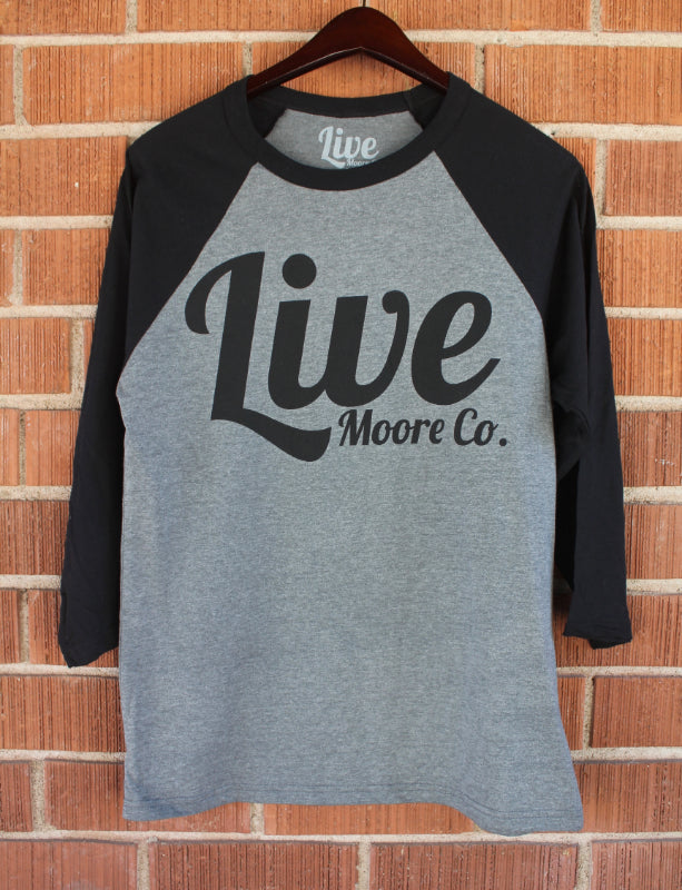 Black & Grey Baseball Live Moore Tee